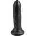 Черный необрезанный фаллоимитатор на присоске 6  Uncut Cock - 16,5 см.