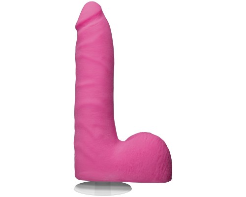 Розовый фаллоимитатор на присоске Revolution 7  Slim Realistic W/Balls - 17,78 см.