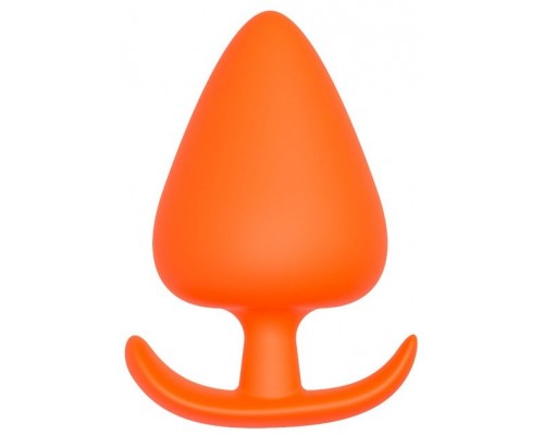 Оранжевая анальная пробка PLUG WITH T-HANDLE - 11,6 см.
