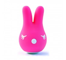 Ярко-розовый вибростимулятор Bunny с ушками