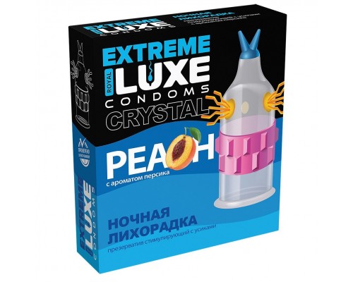 Стимулирующий презерватив  Ночная лихорадка  с ароматом персика - 1 шт.