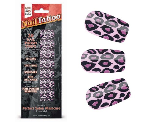 Набор лаковых полосок для ногтей Фиолетовый леопард Nail Foil