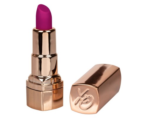 Золотистый вибратор-помада с пурпурным мягким кончиком Hide   Play Rechargeable Lipstick