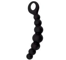 Чёрная анальная цепочка CATERPILL-ASS SILICONE BLACK - 19,5 см.