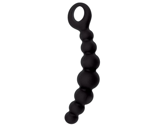 Чёрная анальная цепочка CATERPILL-ASS SILICONE BLACK - 19,5 см.