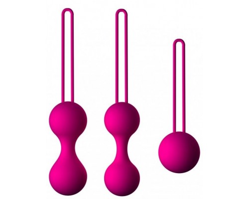 Набор из 3 вагинальных шариков Кегеля розового цвета