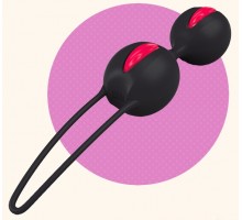 Чёрно-розовые вагинальные шарики Smartballs Duo