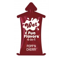 Разогревающий лубрикант Fun Flavors 4-in-1 Popp n Cherry с ароматом вишни - 10 мл.