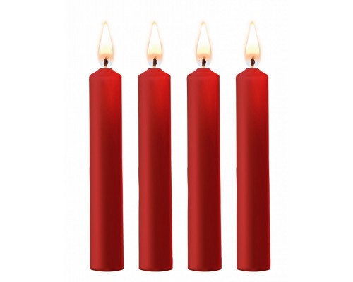 Набор из 4 красных восковых свечей Teasing Wax Candles
