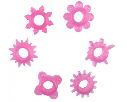 Набор из 6 розовых эрекционных колец