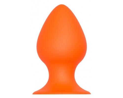 Оранжевая анальная пробка PLUG WITH SUCTION CUP - 13,4 см. 