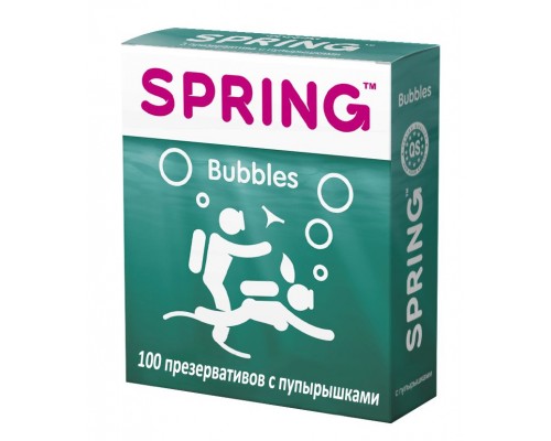 Презервативы SPRING BUBBLES с пупырышками - 100 шт.