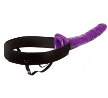 Мужской полый фиолетовый страпон 10  Purple Passion Hollow Strap-On - 24 см.
