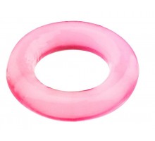 Розовое эрекционное кольцо BASICX TPR COCKRING PINK