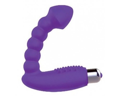 Фиолетовый массажер простаты с вибрацией - 10 см.