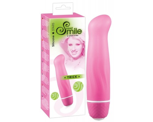 Розовый вибратор Smile Mini Trick G - 12,5 см.