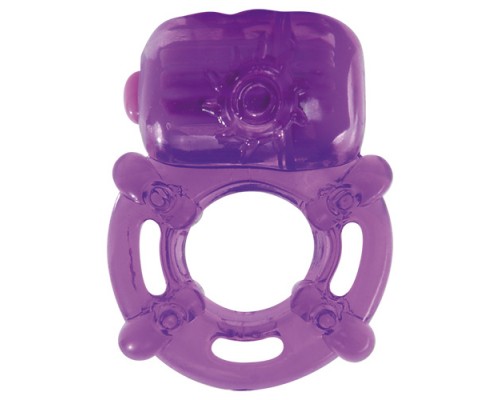 Фиолетовое эрекционное виброкольцо VIBRATING COCK RING KINKY