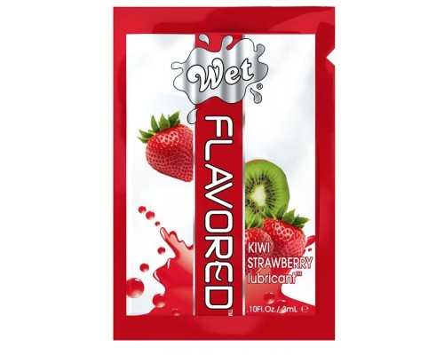 Лубрикант Wet Flavored Kiwi Strawberry с ароматом киви и клубники - 3 мл.