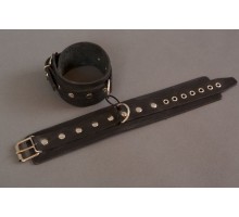 Чёрные узкие наручники без подкладки