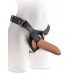Кофейный поясной страпон Strap-On Harness with 9  Uncut Hollow Cock - 25,4 см. 