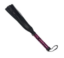 Многохвостая плетка с яркой фиолетовой ручкой - 40 см.