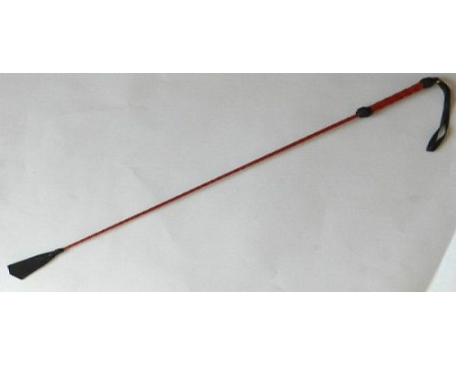 Длинный плетённый стек с наконечником-кисточкой и красной рукоятью - 85 см.