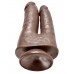 Коричневый анально-вагинальный фаллоимитатор Double Penetrator - 20,9 см.