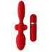 Красный двусторонний вибромассажер для анальной стимуляции MENZSTUFF THRILLER ASS - 20 см.