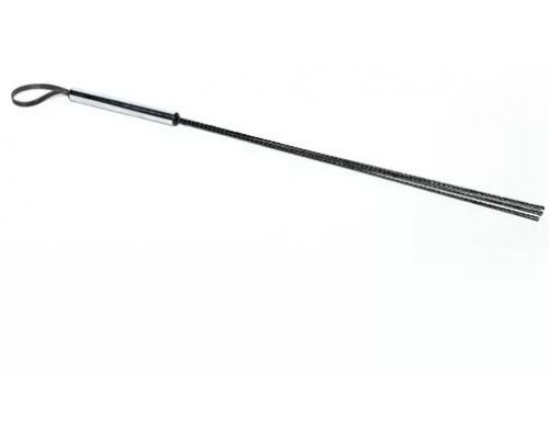 Чёрный стек с серебристой ручкой - 62 см.