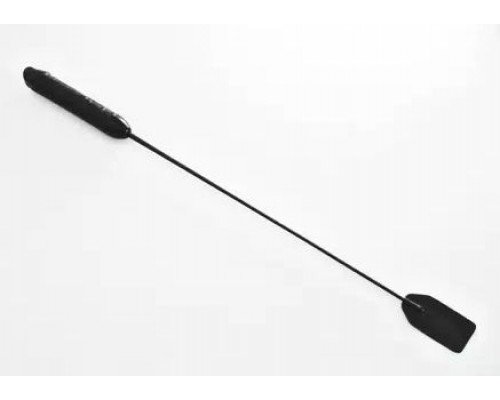 Чёрный стек со шлепком и ручкой-фаллосом - 62 см.
