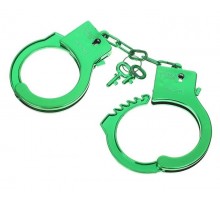 Зеленые пластиковые наручники  Блеск 