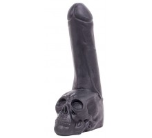 Черный фаллоимитатор-гигант с черепом Cock with Skull - 28 см.