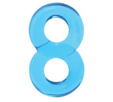 Голубое эрекционное кольцо с подхватом мошонки Lucky 8