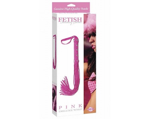 Многохвостая розовая плеть Deluxe Whip - 30 см.