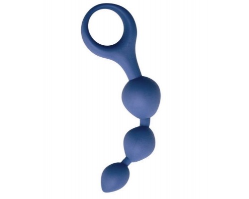 Синяя анальная цепочка Anal Chain с ручкой-кольцом