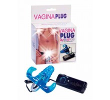 Клиторальный стимулятор на ремешках с вагинальным отростком VAGINA PLUG