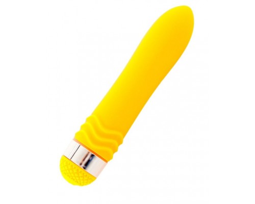 Желтый водонепроницаемый вибратор - 14 см.