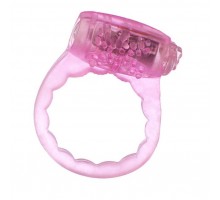 Тонкое розовое эрекционное кольцо с вибратором