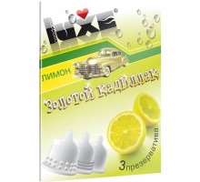 Презервативы Luxe  Золотой Кадиллак  с ароматом лимона - 3 шт.