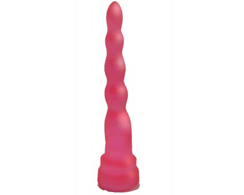Розовый гелевый расширяющийся к низу анальный стимулятор - 17,5 см.