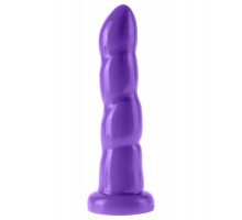 Фиолетовый стимулятор на присоске 6  Twister - 18,4 см.