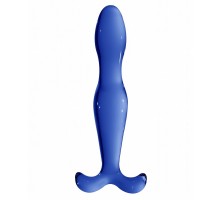 Синий стеклянный стимулятор Elegance - 18 см.