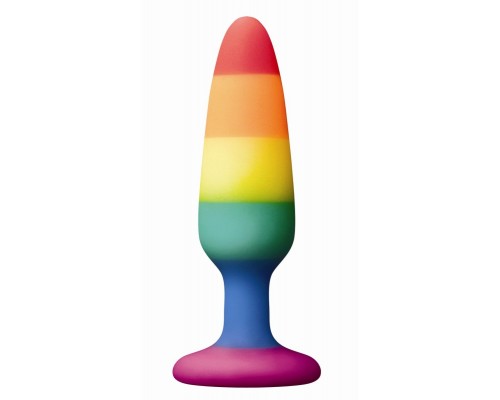 Радужная пробка Colours Pride Edition Pleasure Plug Small - 11 см.