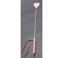 Розовый стек с наконечником-сердцем из искусственной кожи - 70 см.
