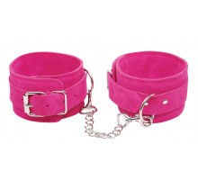 Розовые замшевые наручники Pink Wrist Cuffs
