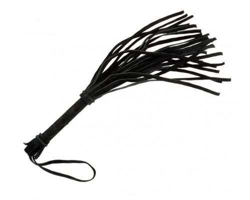 Малая черная плеть из натуральной велюровой кожи - 40 см.